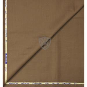 J.Hampstead Moretti Premium Egyptian Collection with 100% Giza Cotton Brown (Apricot) colour Solid Pattern Unstitched Shirt Fabric of 1.6 mts / VV2779